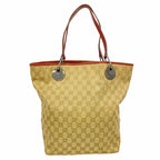 Gucci Tote GG Canvas Beige Red Silver