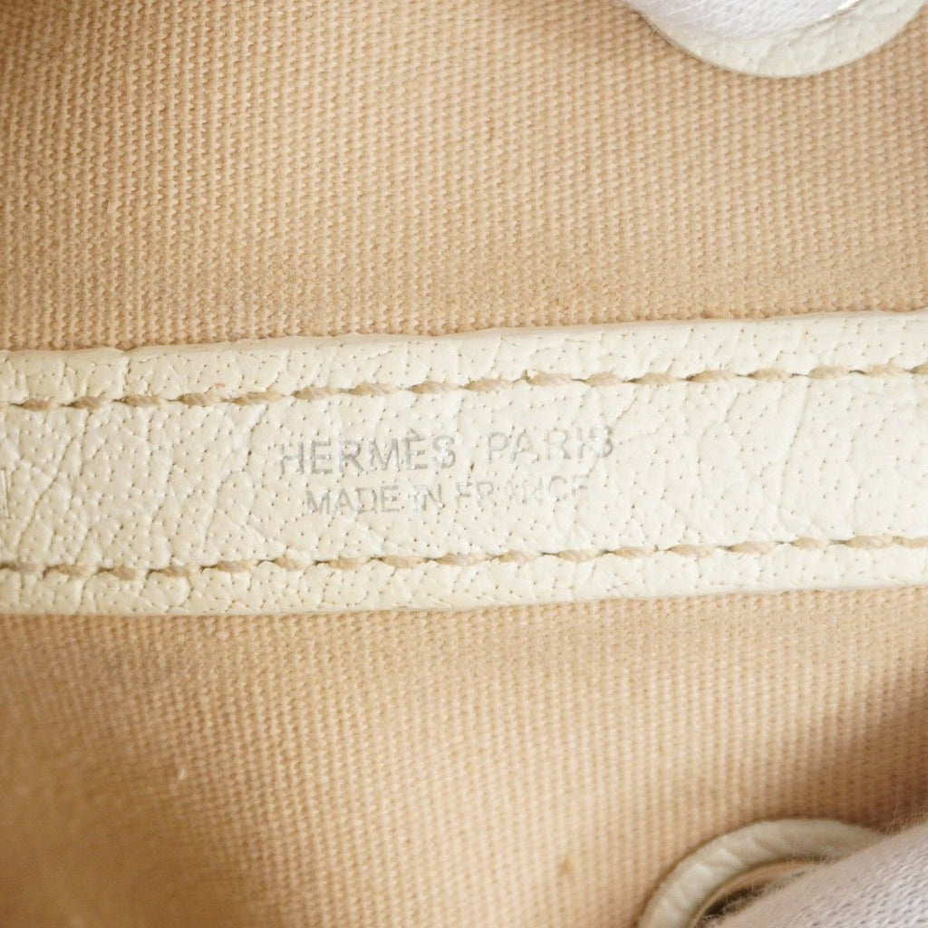 Hermes Handbag Garden Party TPM Toile Officier White Silver — view 5