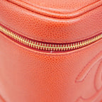 Chanel Vanity Bag Caviar Leather Red Gold — view 8