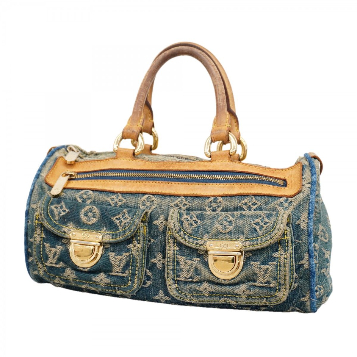 Louis Vuitton Handbag Monogram Denim Neo Speedy Blue