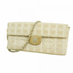Chanel Shoulder Bag New Travel Nylon Beige Silver