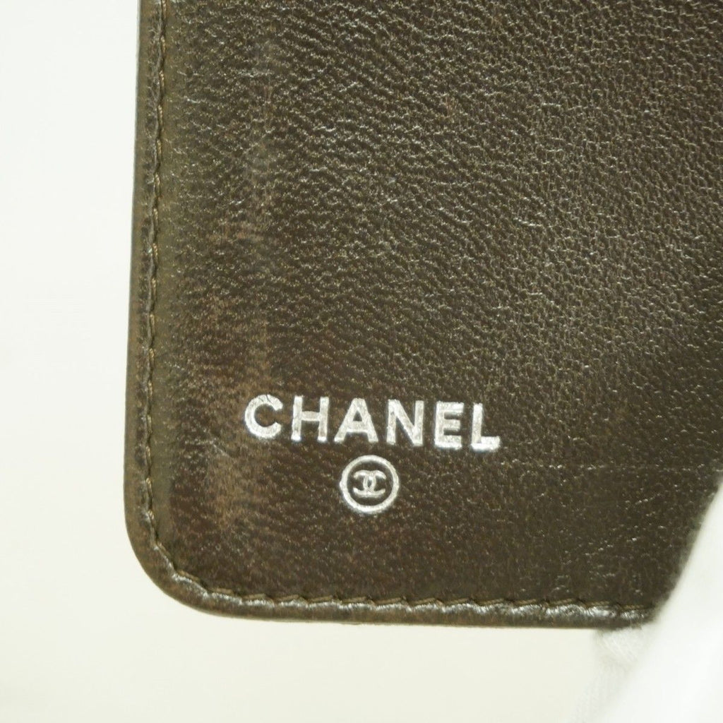 Chanel Notebook Cover Quilted Lambskin Dark Brown Silver Agenda — view 4