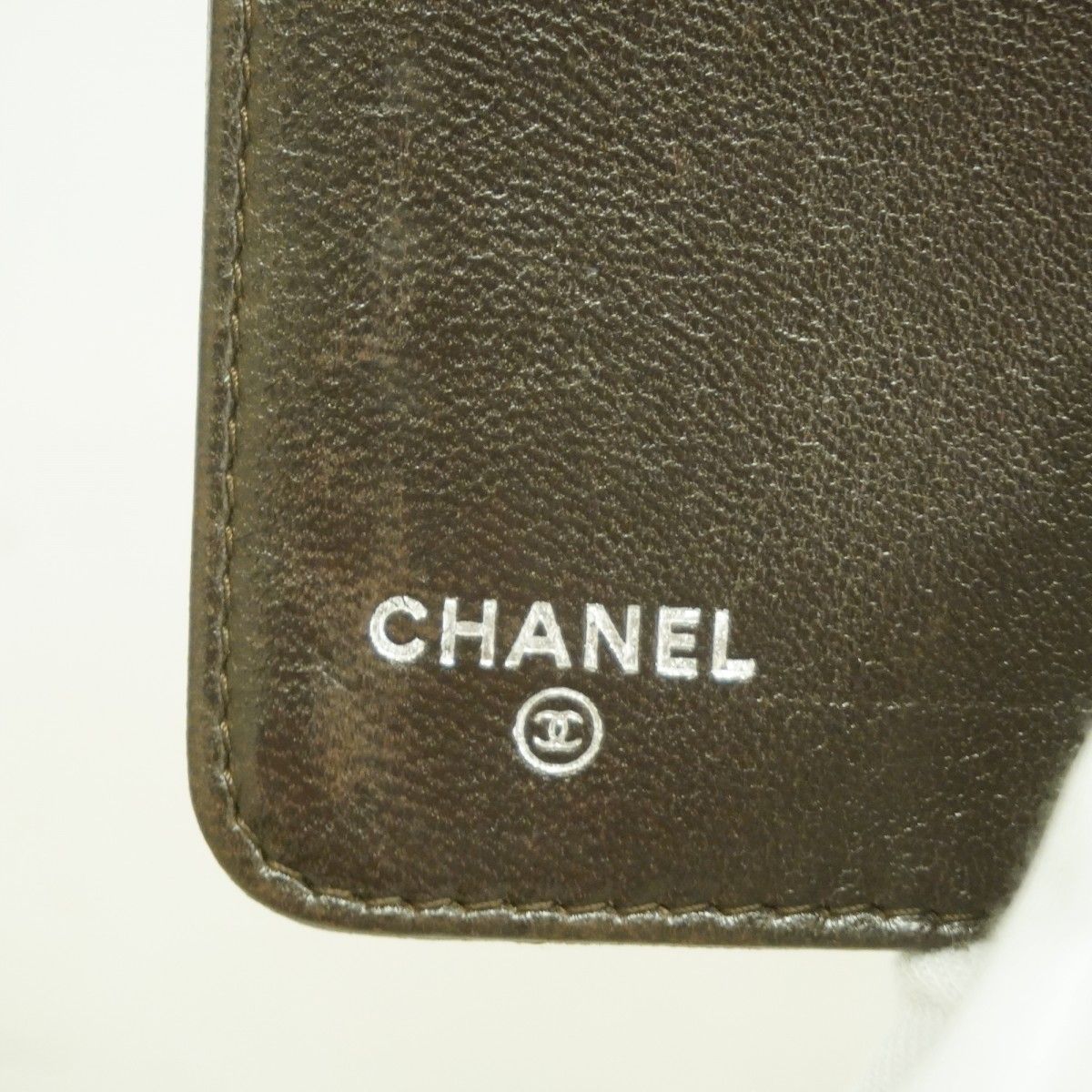 Chanel Notebook Cover Quilted Lambskin Dark Brown Silver Agenda — view 4