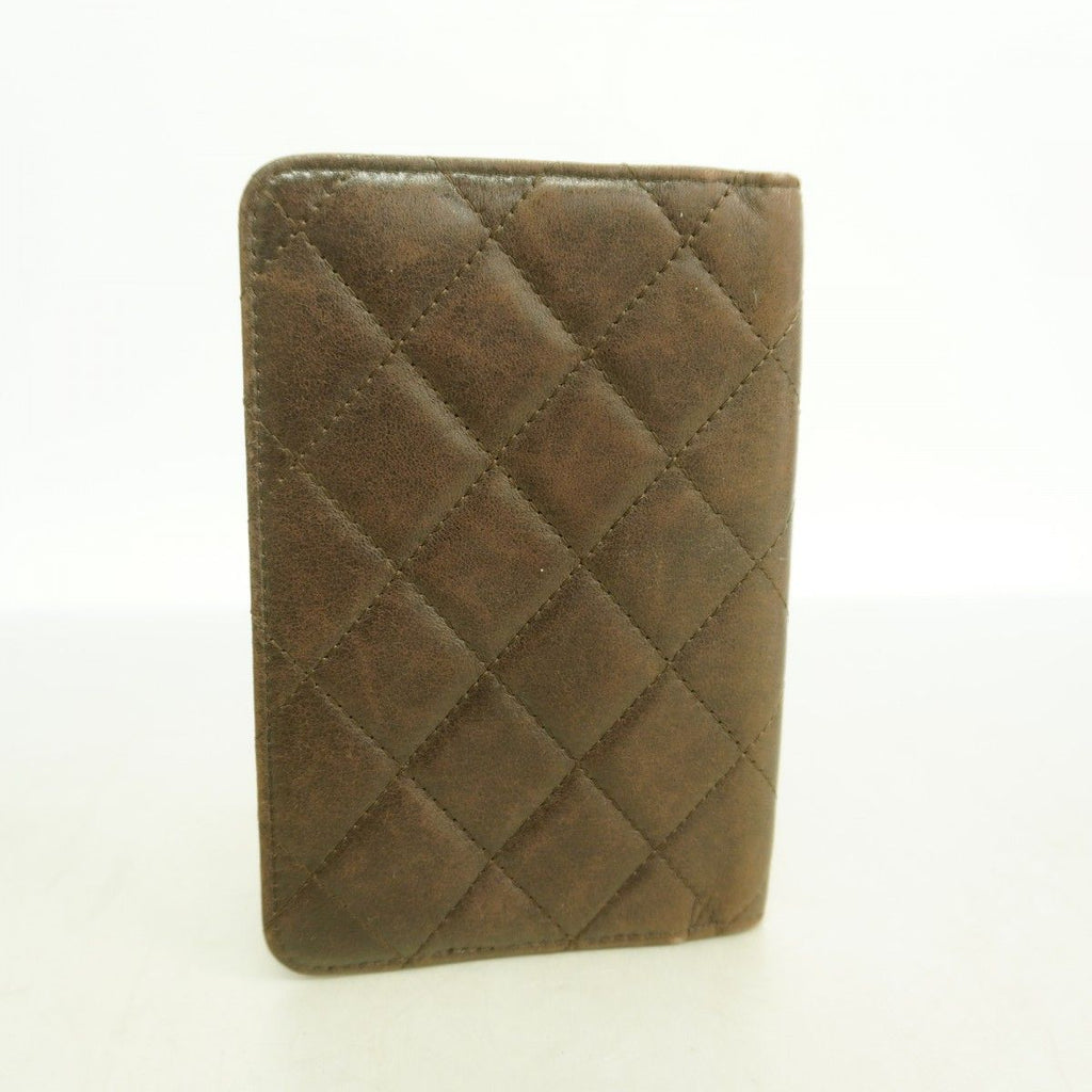 Chanel Notebook Cover Quilted Lambskin Dark Brown Silver Agenda — view 8