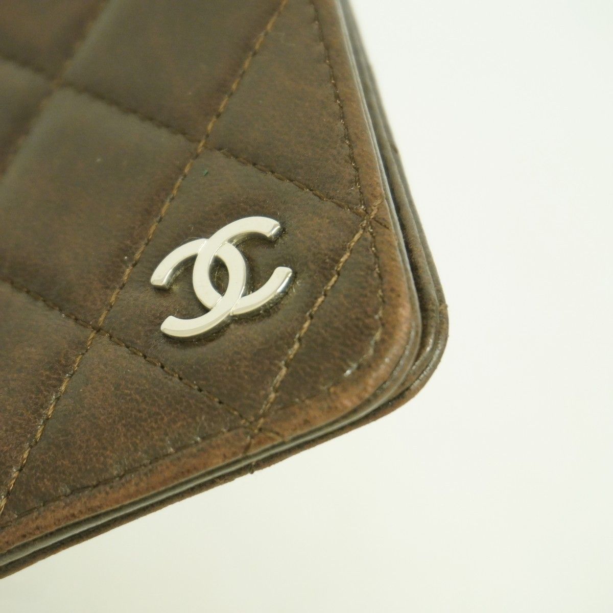 Chanel Notebook Cover Quilted Lambskin Dark Brown Silver Agenda — view 5