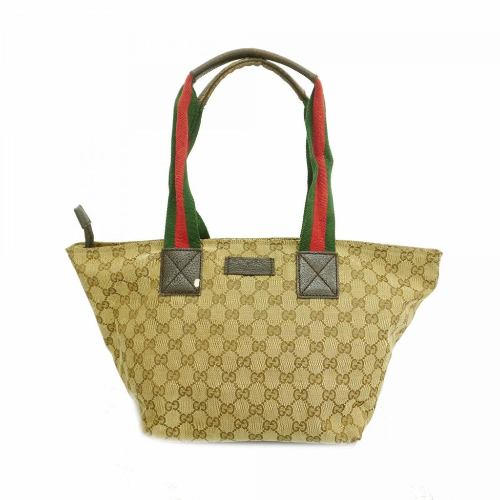 Gucci Tote GG Canvas Sherry Line Beige Silver