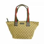 Gucci Tote GG Canvas Sherry Line Beige Silver