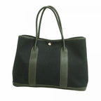 Hermes Tote Garden Party PM Toile Officier Black Silver