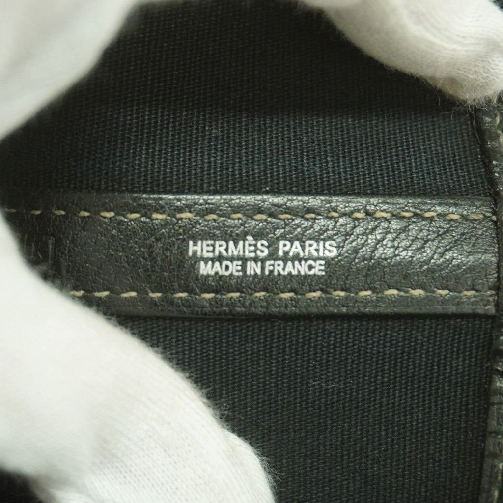 Hermes Tote Garden Party PM Toile Officier Black Silver — view 5
