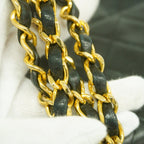 Chanel Shoulder Bag Quilted Lambskin Black Gold — view 9