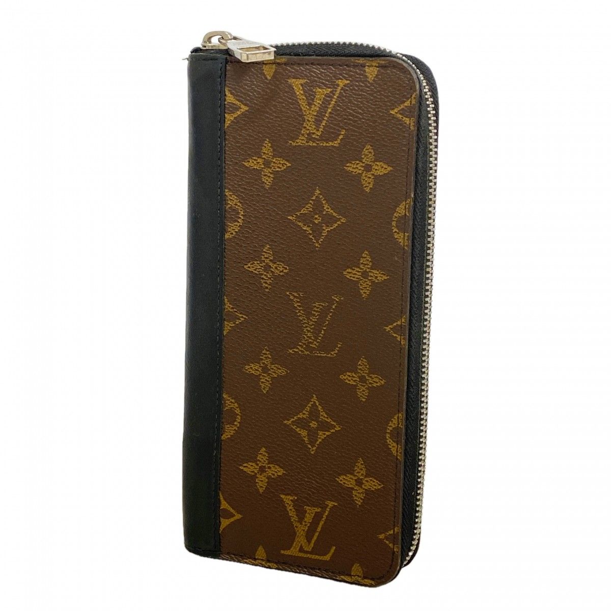 Louis Vuitton Wallet Monogram Macassar Zippy Vertical Brown Black