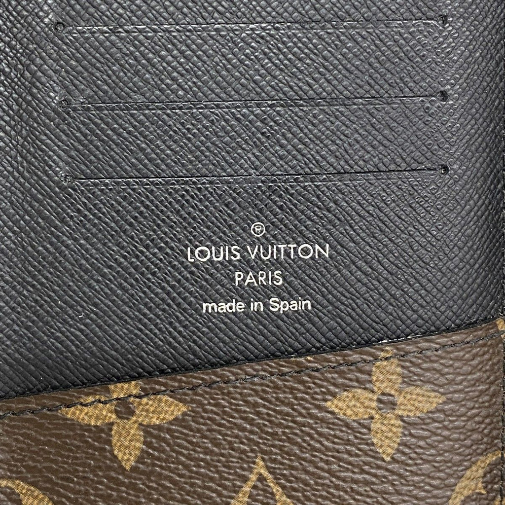 Louis Vuitton Wallet Monogram Macassar Zippy Vertical Brown Black — view 4