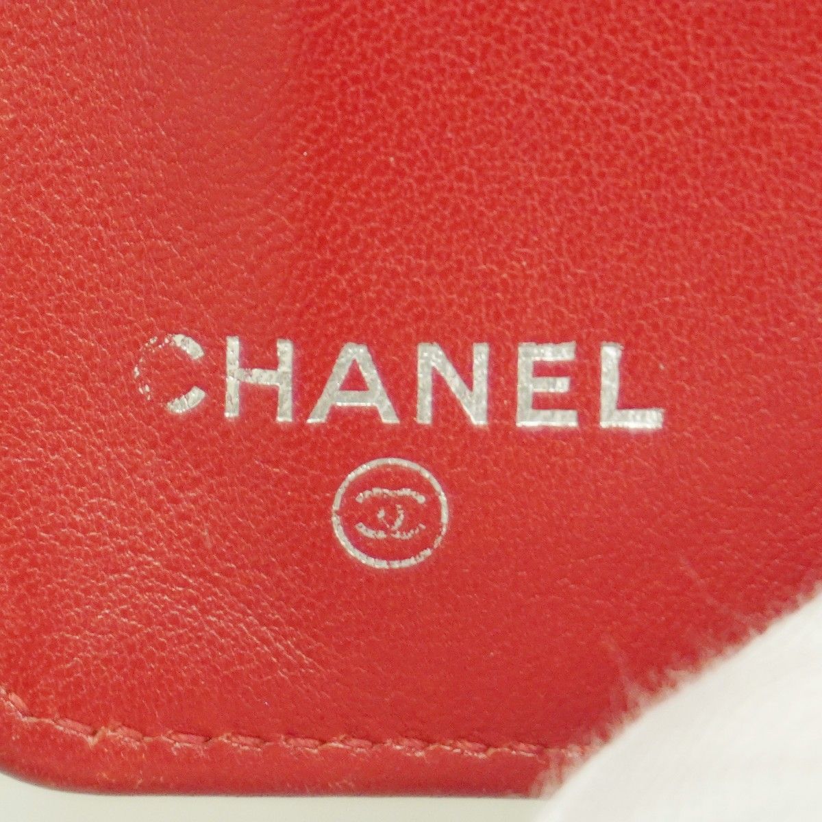 Chanel Wallet Caviar Leather Red Silver — view 4