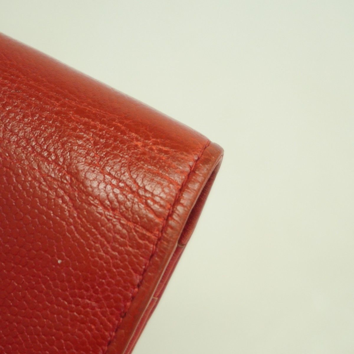 Chanel Wallet Caviar Leather Red Silver — view 7