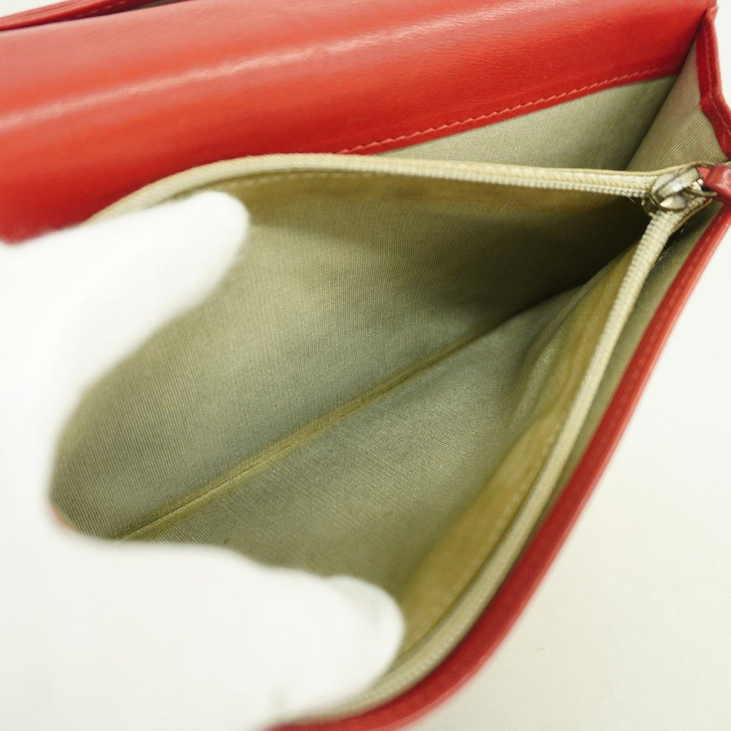 Chanel Wallet Caviar Leather Red Silver — view 8