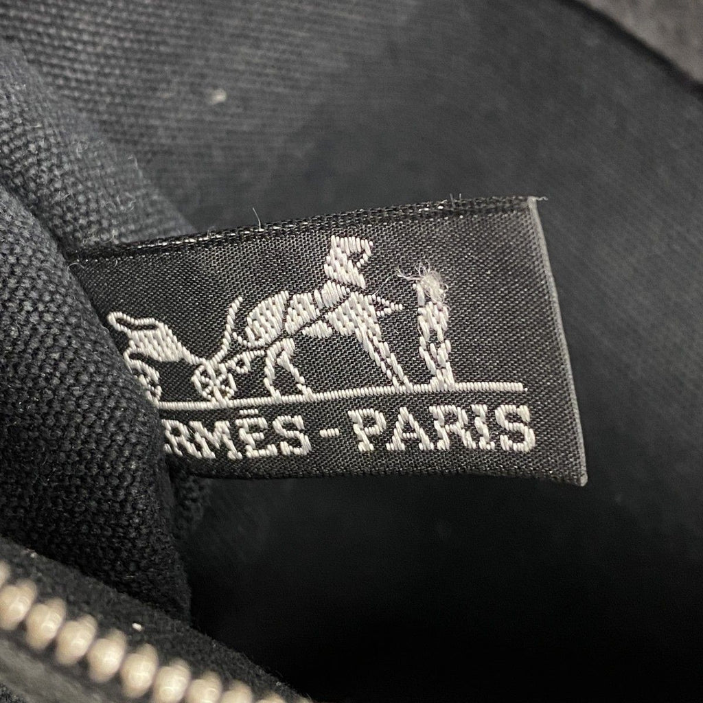 Hermes Tote Bora PM Cheval Supris Canvas Black White Silver — view 5