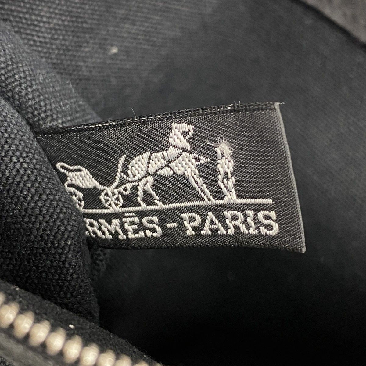 Hermes Tote Bora PM Cheval Supris Canvas Black White Silver — view 5