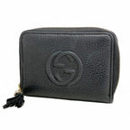 Gucci Coin Case Soho Leather Black Champagne Gold