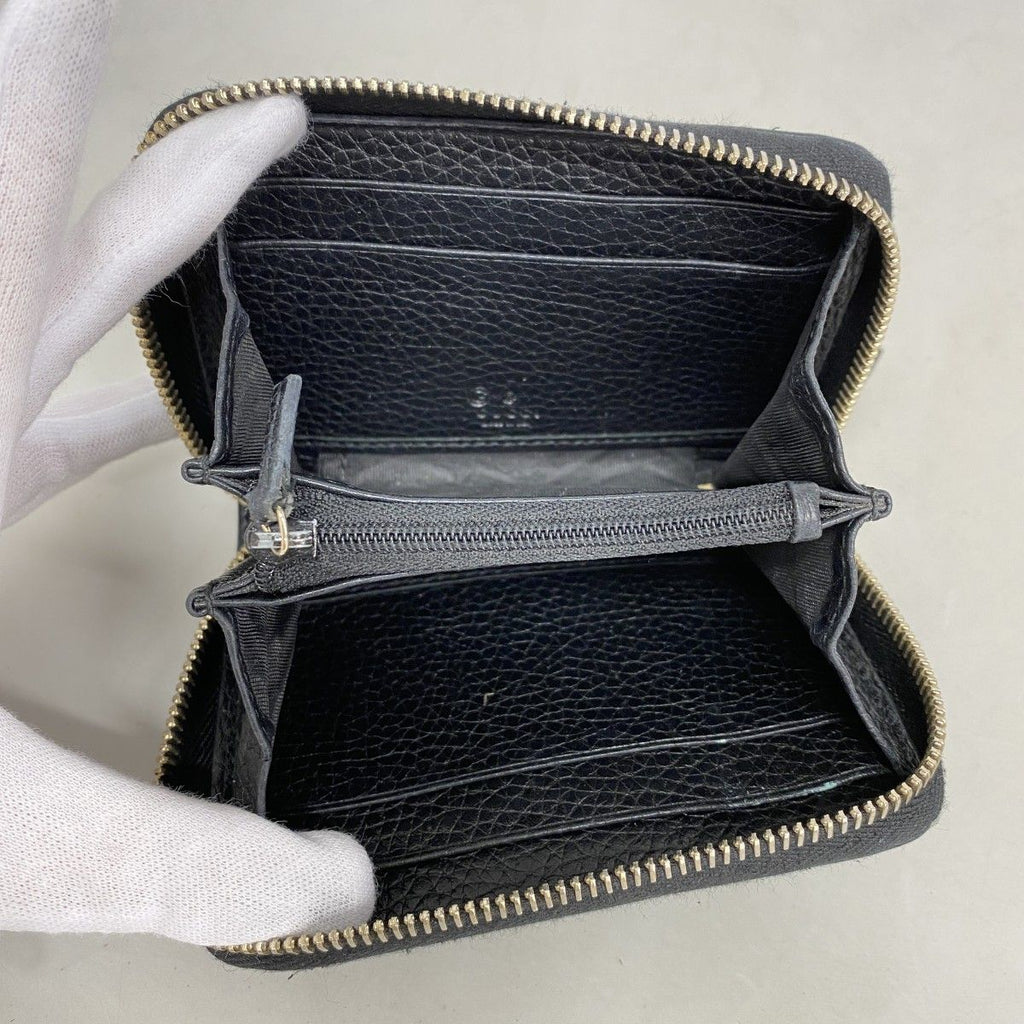 Gucci Coin Case Soho Leather Black Champagne Gold — view 3