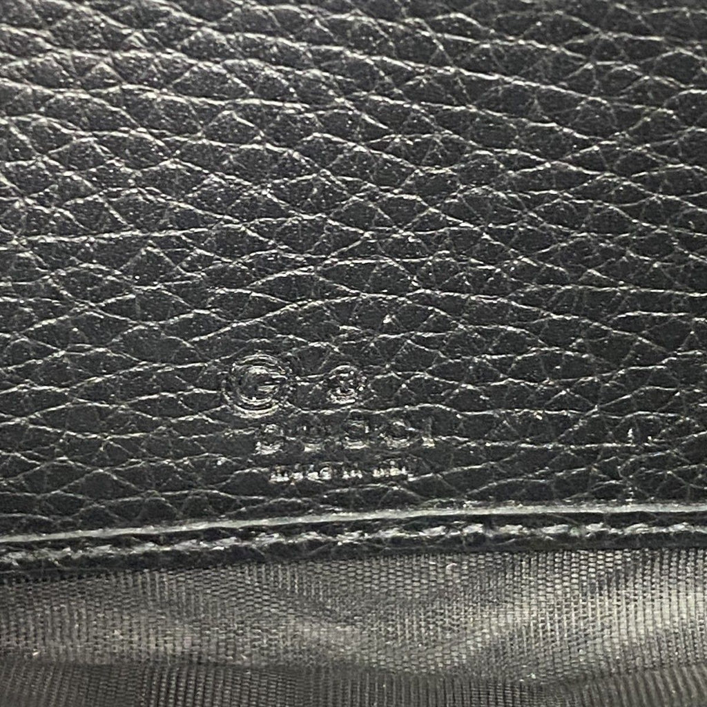 Gucci Coin Case Soho Leather Black Champagne Gold — view 4