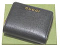 Gucci Script Mini Wallet Bifold Black Leather Gold Logo