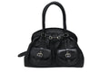 Dior Handbag Leather Black Silver