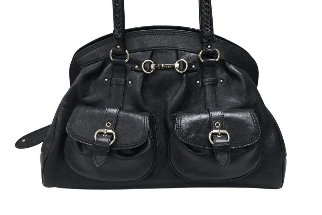 Dior Handbag Leather Black Silver — view 2