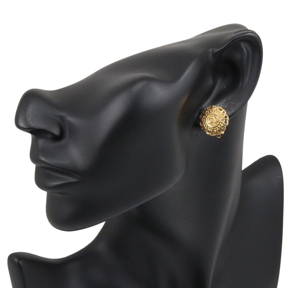 Dior CD Logo Gold Plated Earrings — view 2