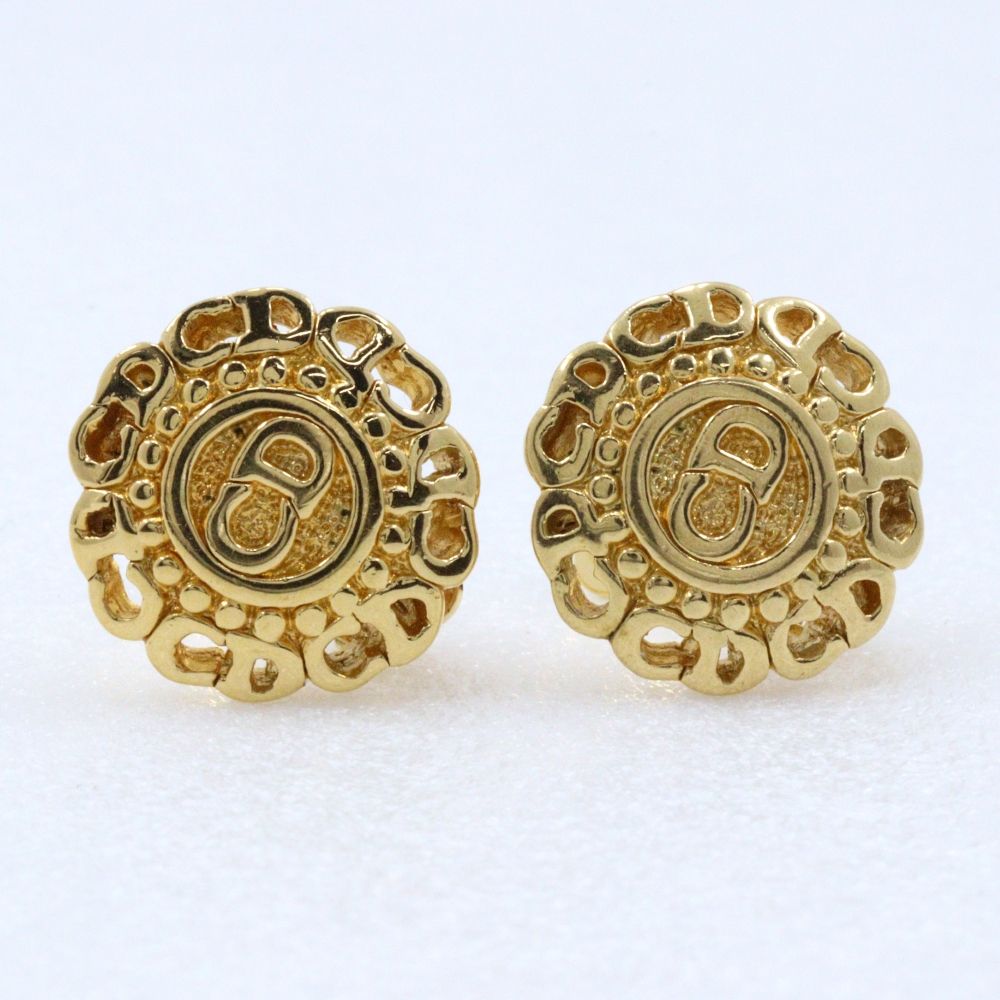 Dior CD Logo Gold Plated Earrings — view 4