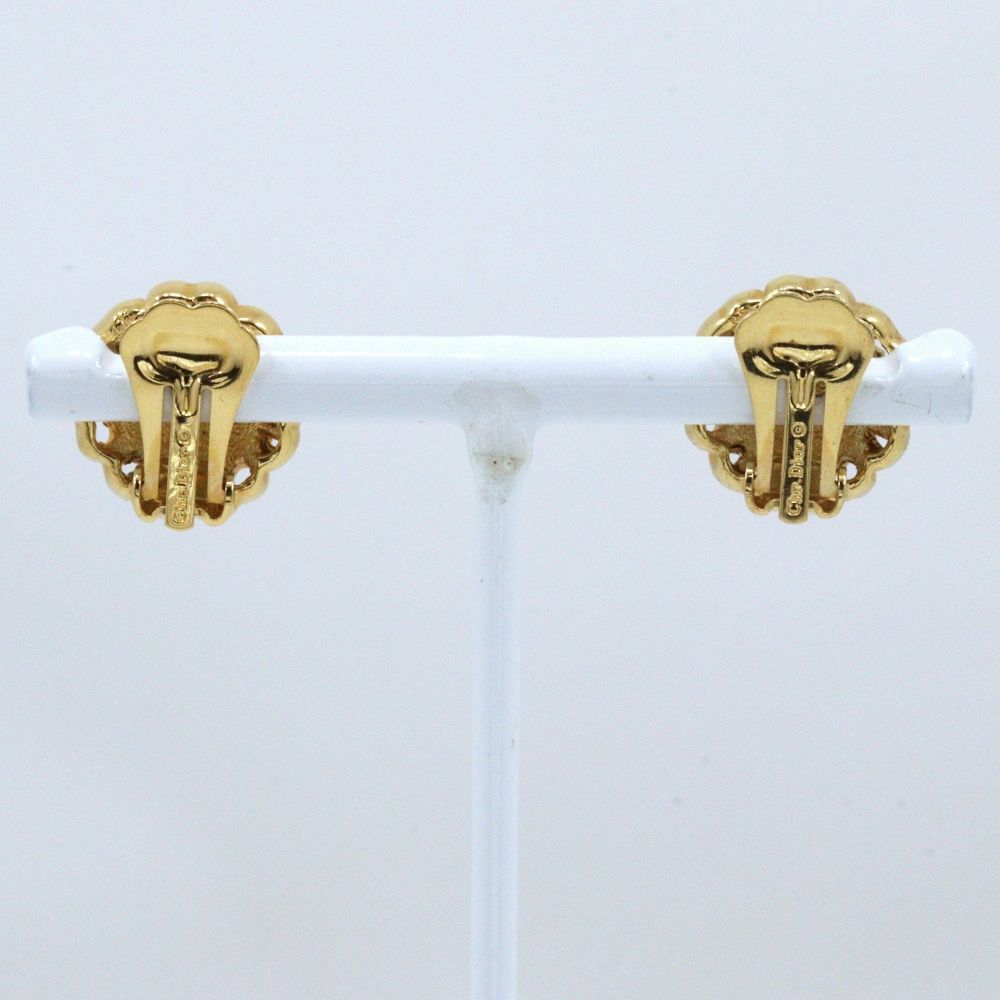 Dior CD Logo Gold Plated Earrings — view 3