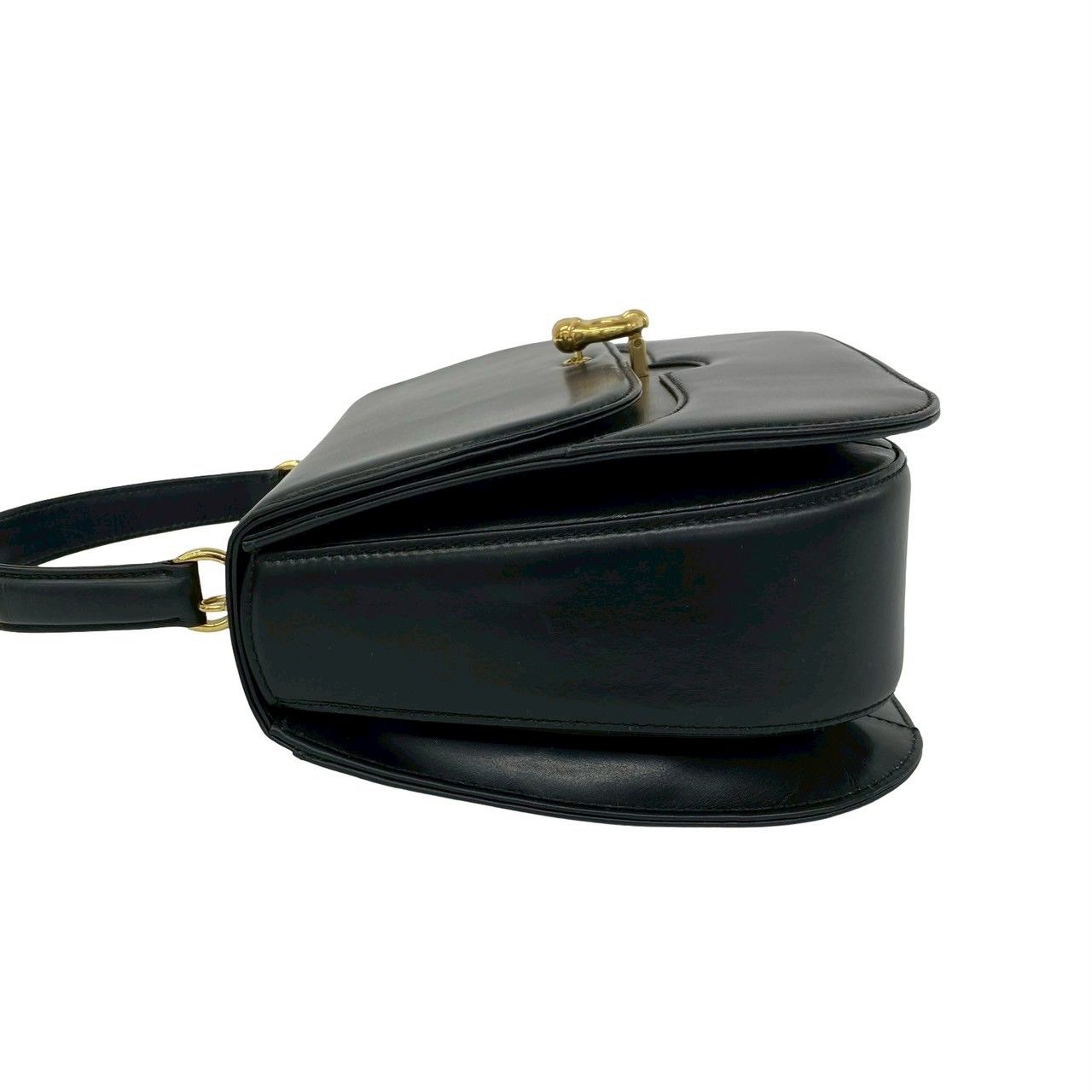Gucci Vintage Horse Shoe Leather 2-Way Shoulder Bag Black — view 5