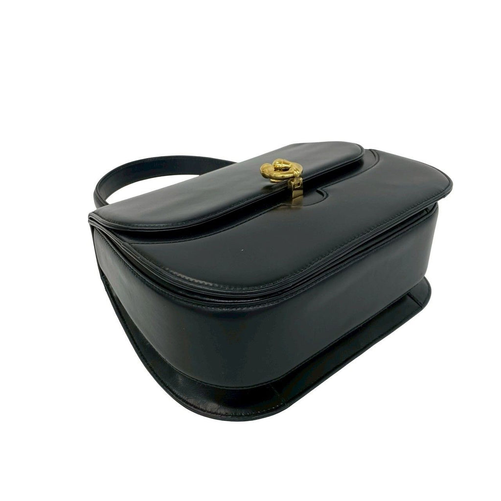 Gucci Vintage Horse Shoe Leather 2-Way Shoulder Bag Black — view 7