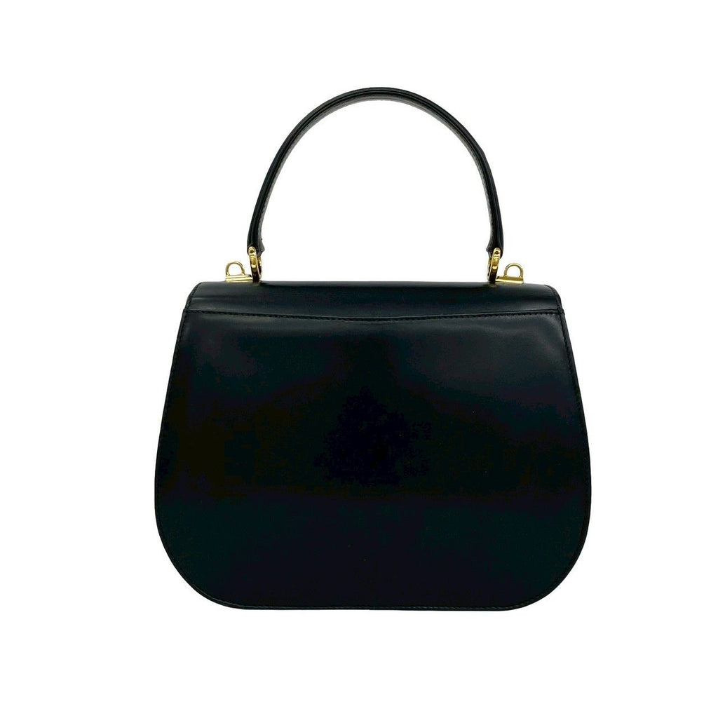 Gucci Vintage Horse Shoe Leather 2-Way Shoulder Bag Black — view 3