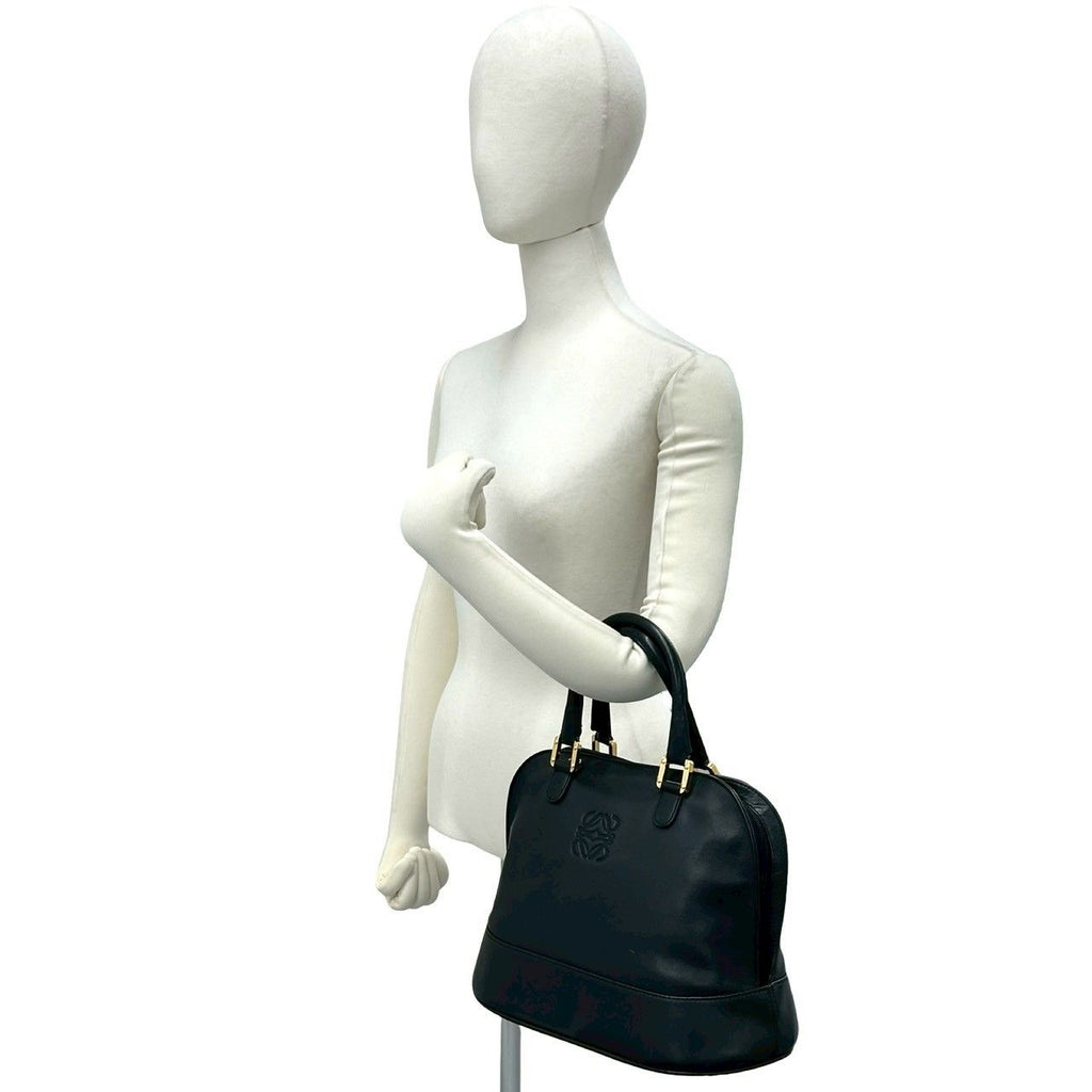 Loewe Vintage Anagram Logo Leather Mini Tote Boston Bag Black — view 2
