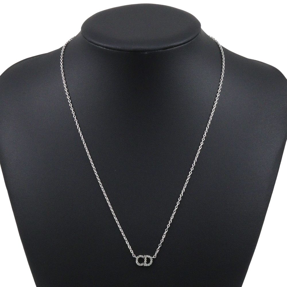 Dior CD Logo Metal Rhinestone Necklace — view 2