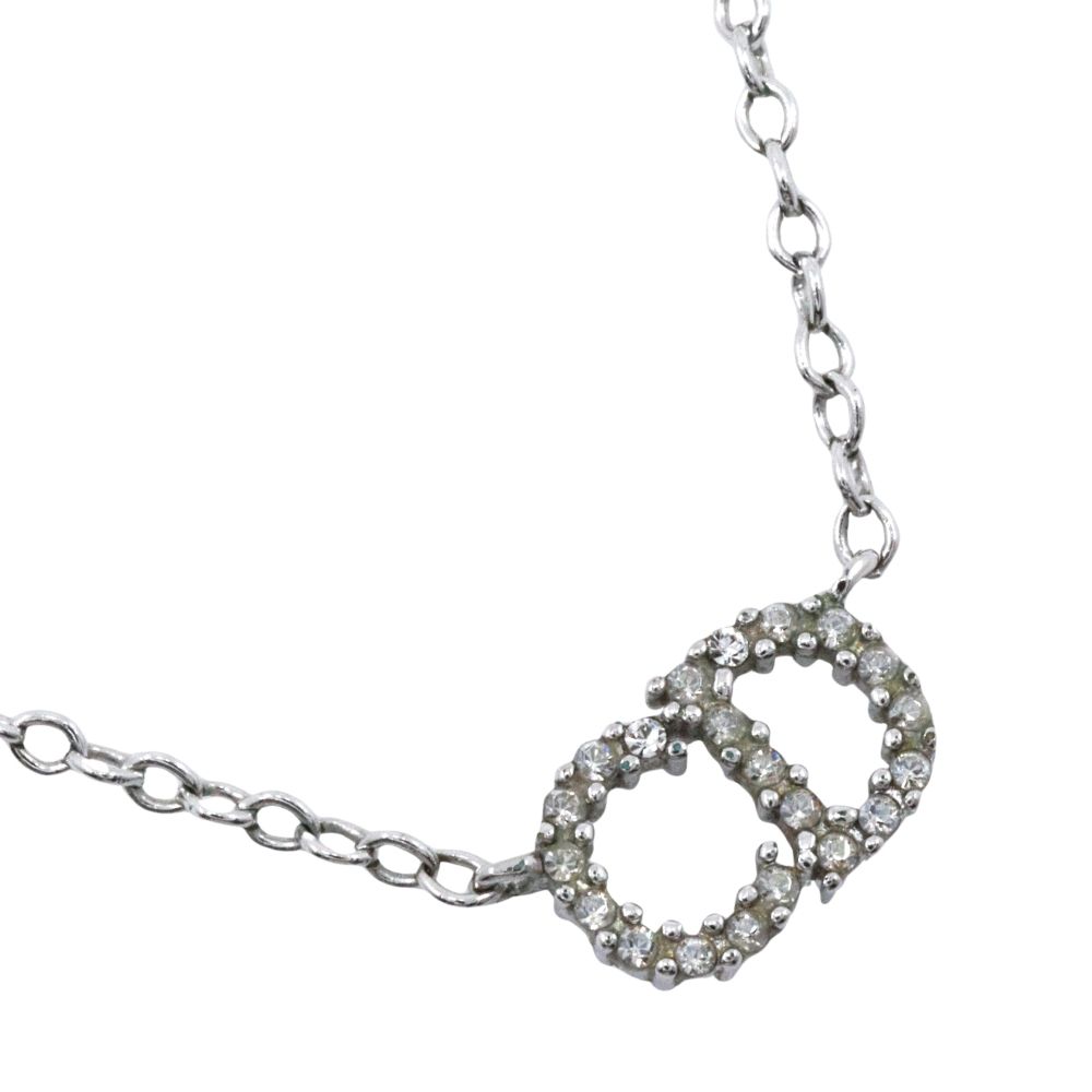 Dior CD Logo Metal Rhinestone Necklace