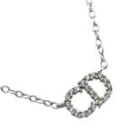 Dior CD Logo Metal Rhinestone Necklace