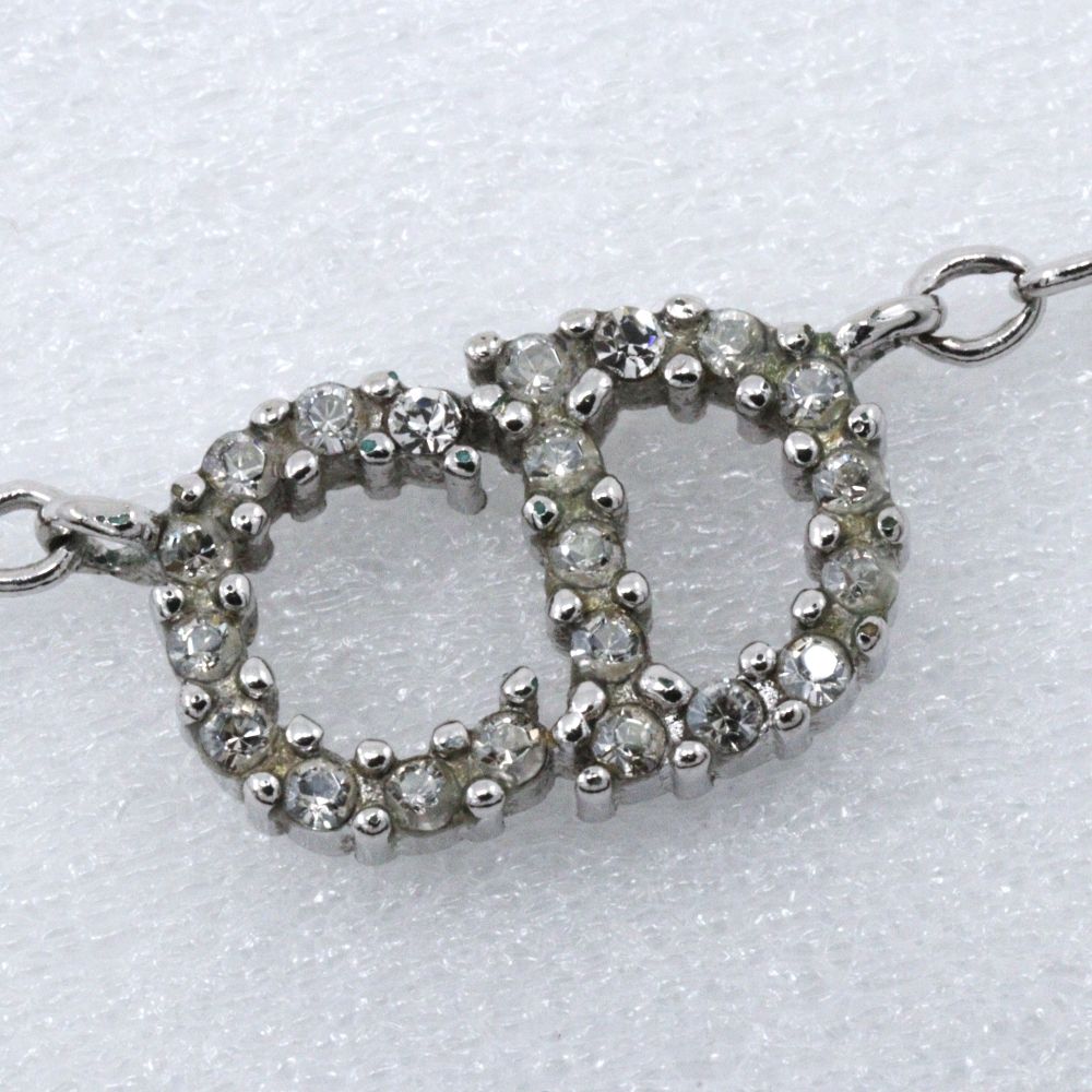 Dior CD Logo Metal Rhinestone Necklace — view 8