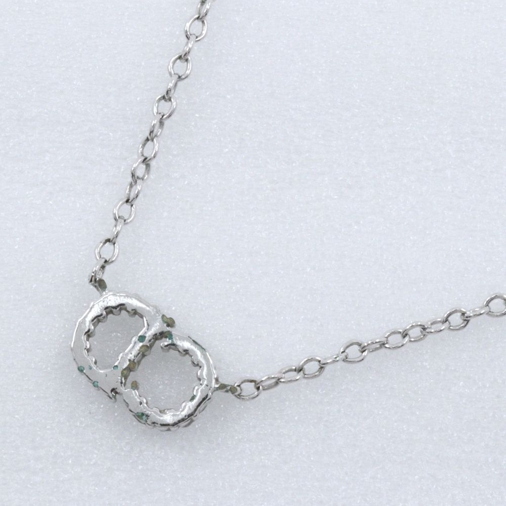 Dior CD Logo Metal Rhinestone Necklace — view 3