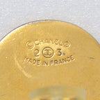 Chanel Bag Motif Quilted CC Logo Vintage Gold Plated 23 Earrings — view 8