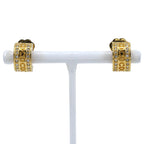Dior CD Logo Gold Plated Rhinestone Earrings