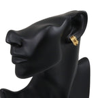 Dior CD Logo Gold Plated Rhinestone Earrings — view 2