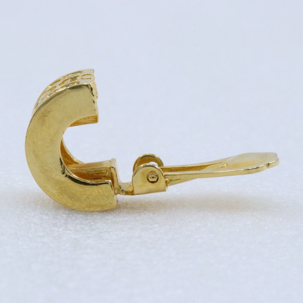 Dior CD Logo Gold Plated Rhinestone Earrings — view 6