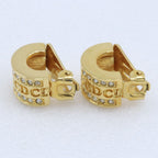 Dior CD Logo Gold Plated Rhinestone Earrings — view 5