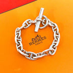 Hermes Chaine D'ancre MM Bracelet 925 Sterling Silver