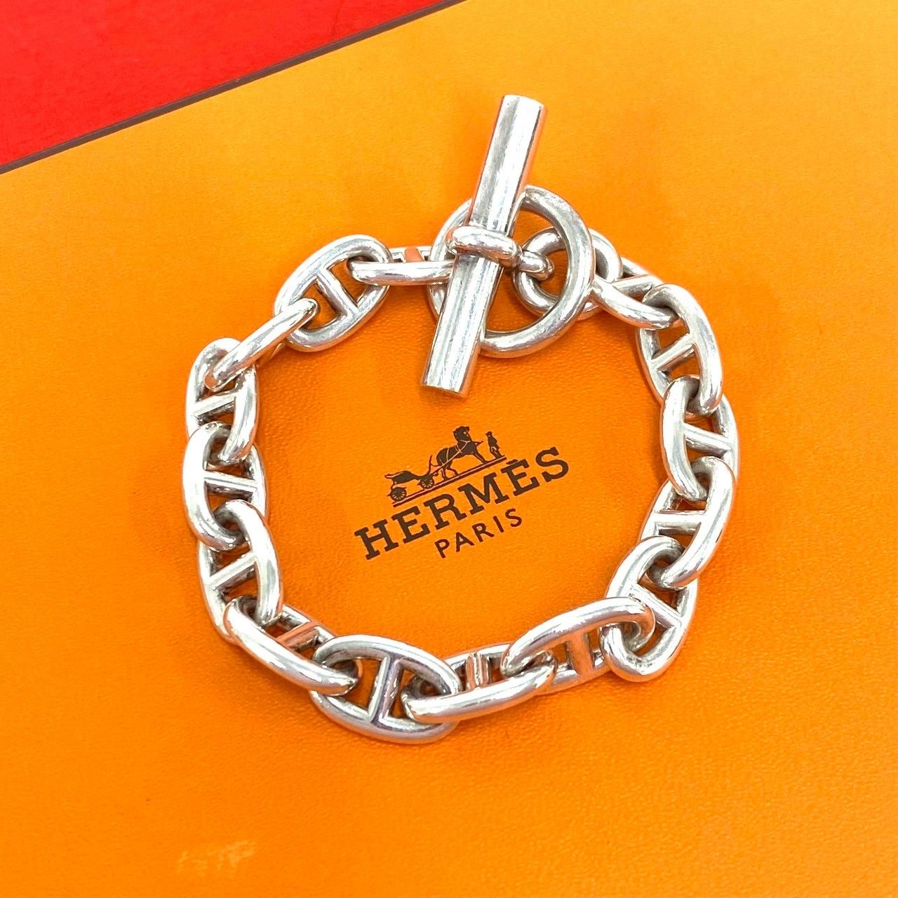 Hermes Chaine D'ancre MM Bracelet 925 Sterling Silver