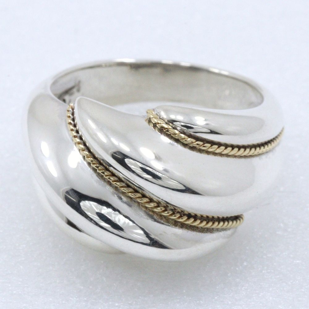 Tiffany & Co Twist Loop Vintage 925 Sterling Silver Gold Ring — view 5