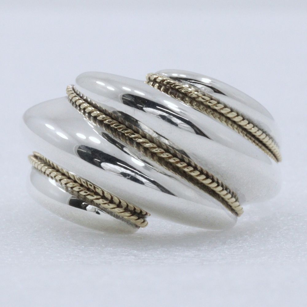 Tiffany & Co Twist Loop Vintage 925 Sterling Silver Gold Ring — view 4