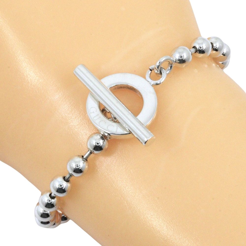 Gucci Toggle Ball Chain 925 Sterling Silver Bracelet