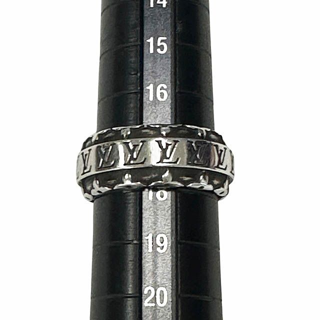 Louis Vuitton Ring LV Drift Logo S Silver Black — view 7